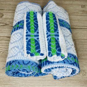 Vintage spring maid bath towels and face cloths 2 towels 2 face cloths blue